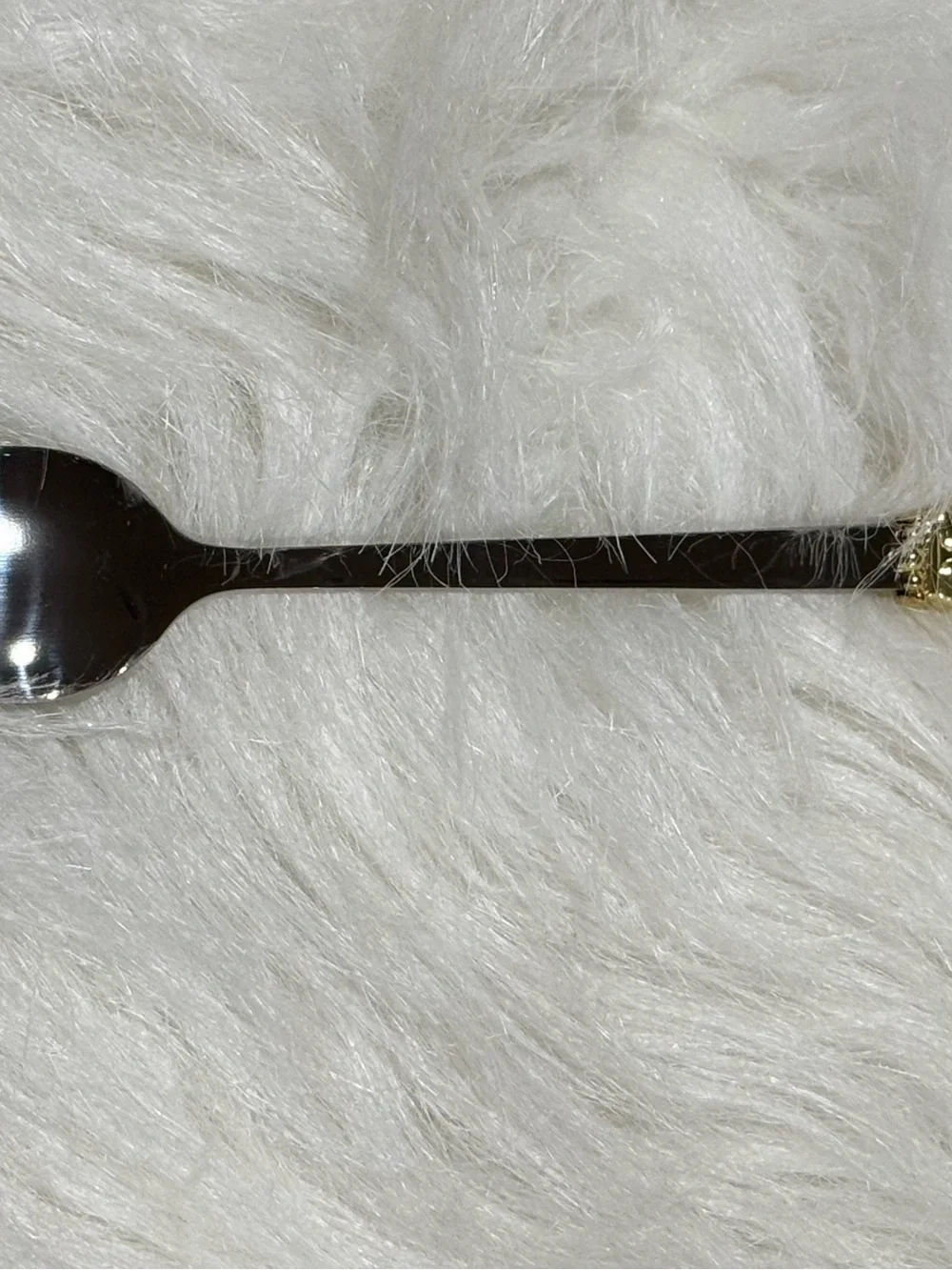 Vintage Red Rose Decorative Iced Tea Souvenir Spoon Gold Silver Tone Enamel